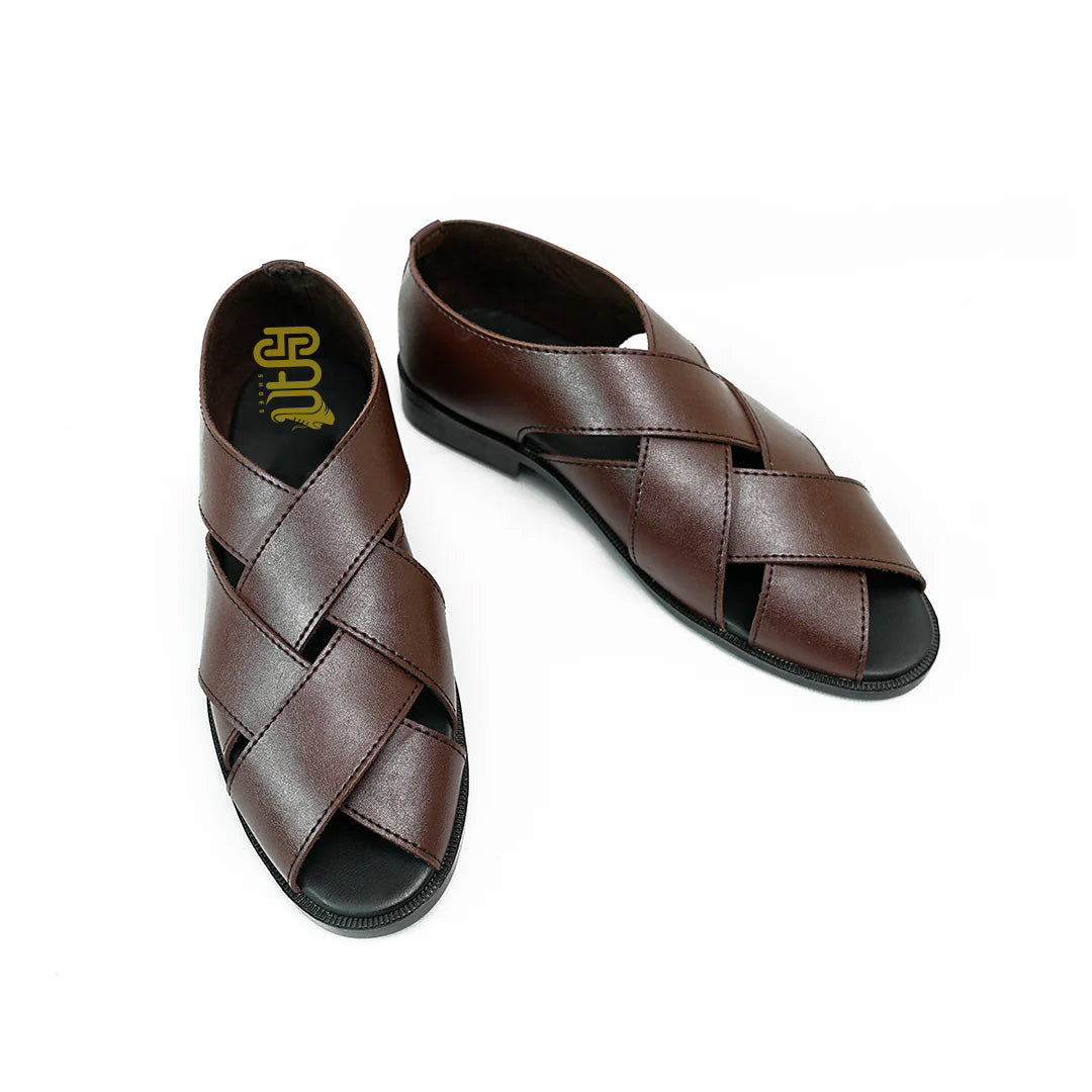 Handmade Leather Casual Classic Brown Sandal - SR-071