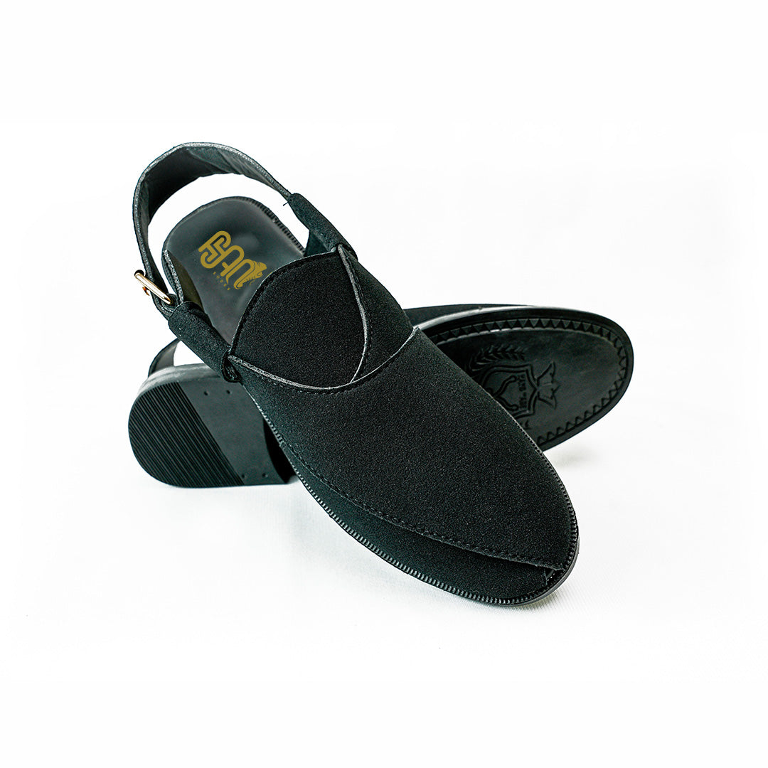 Handmade Leather Casual Classic Black Sandal - SR-069