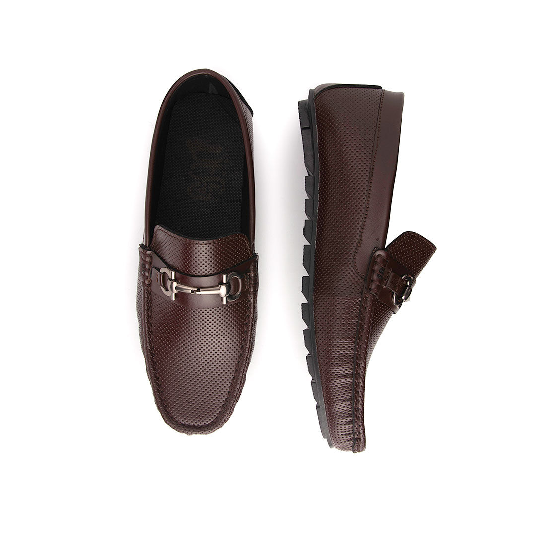 Brown Dotted Driving Moccasins - AY-010