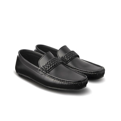 Black Leather Comfort Loafers Shoes - AY-001