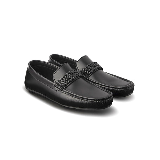 Black Leather Comfort Loafers Shoes - AY-001