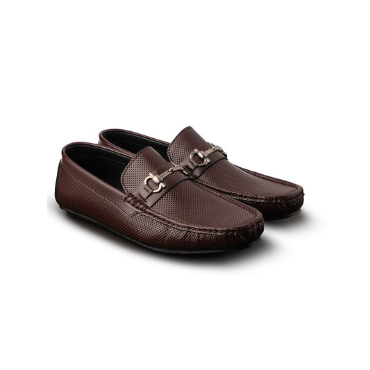 Brown Dotted Driving Moccasins - AY-010