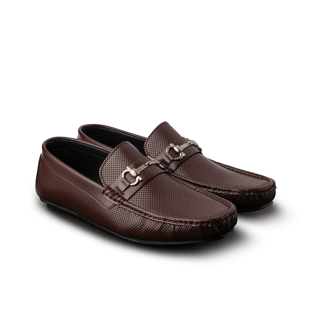 Brown Dotted Driving Moccasins - AY-010