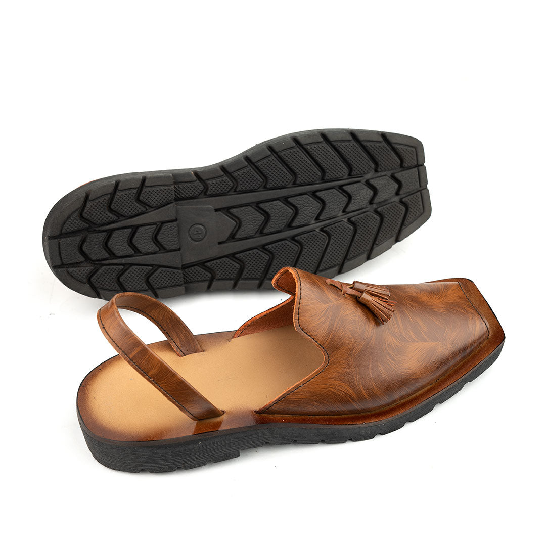Handmade Leather Classic Brown Sandal - SR-242