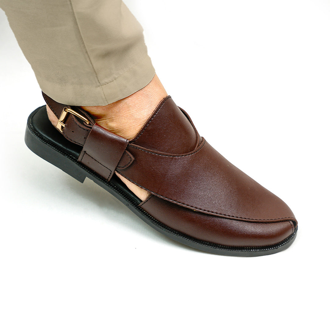 Handmade Leather Casual Brown Peshawari Sandal- SR-074