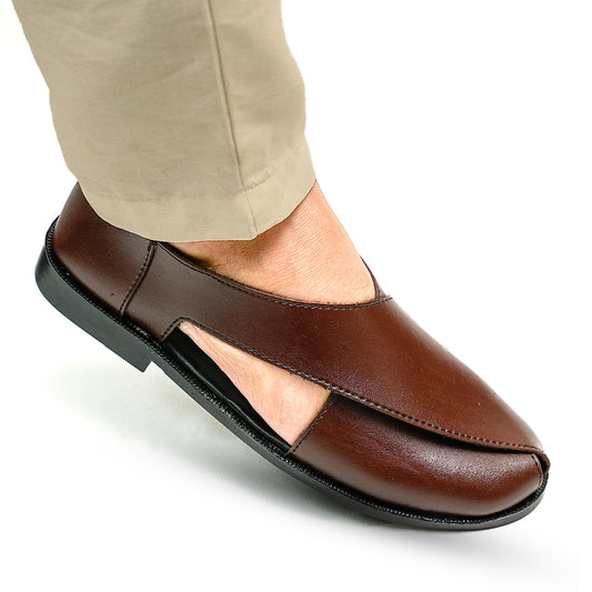 Handmade Leather Casual Classic Brown Sandal - SR-076
