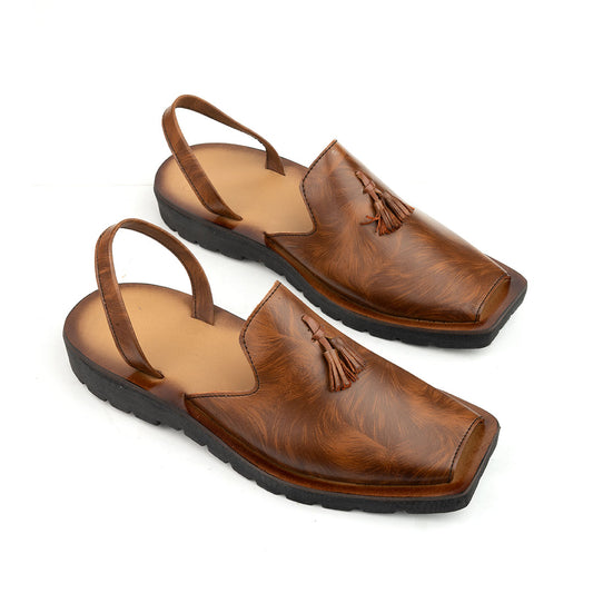 Handmade Leather Classic Brown Sandal - SR-242