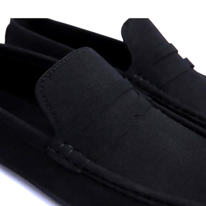 Black Casual Suede Loafers - AY-044