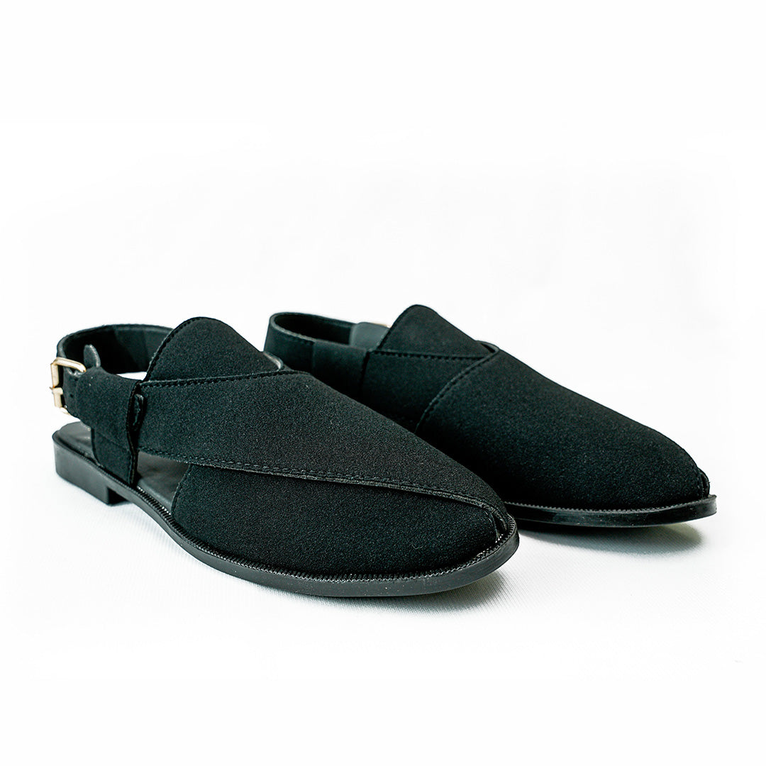 Handmade Leather Casual Classic Black Sandal - SR-069