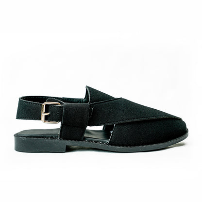 Handmade Leather Casual Classic Black Sandal - SR-069