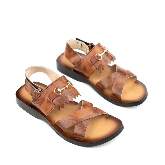Handmade Leather Classic Brown Sandal - SR-241