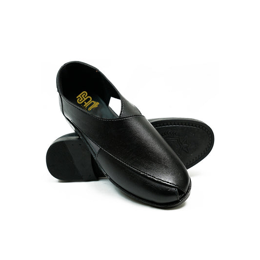 Handmade Leather Casual Classic Black Sandal - SR-077