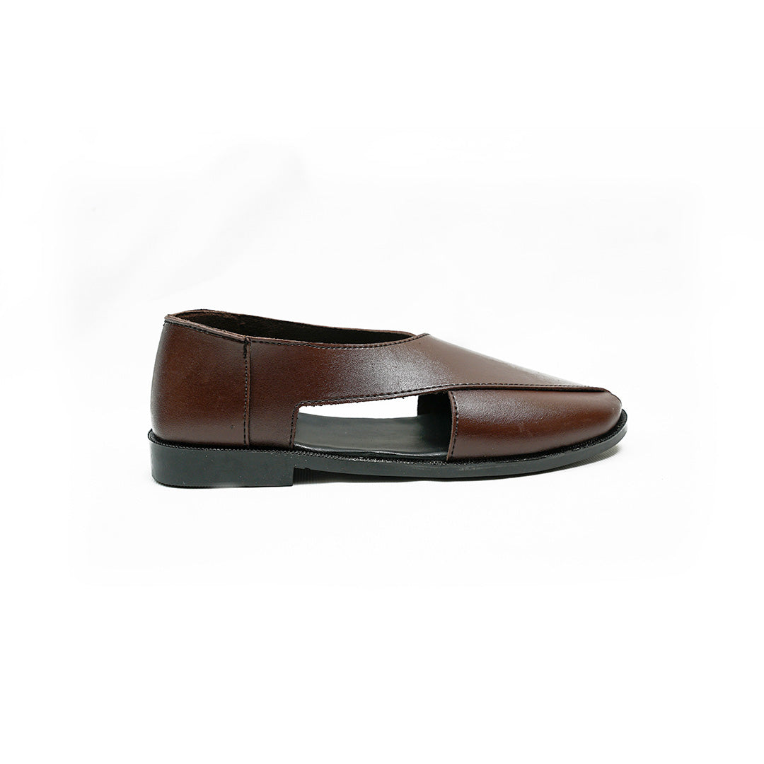 Handmade Leather Casual Classic Brown Sandal - SR-076