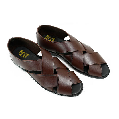 Handmade Leather Casual Classic Brown Sandal - SR-071