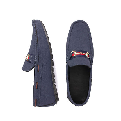 Best Navy Suede Loafer - AY-098