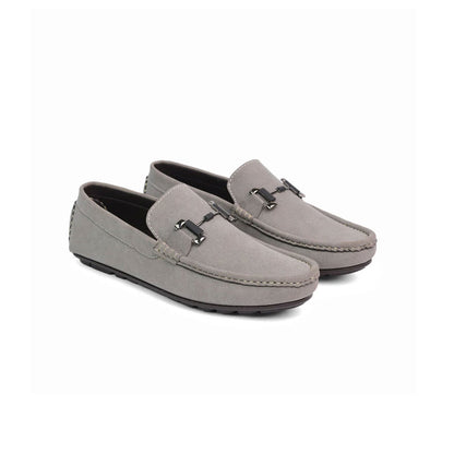 Grey Suede Buckle loafer - AY-099