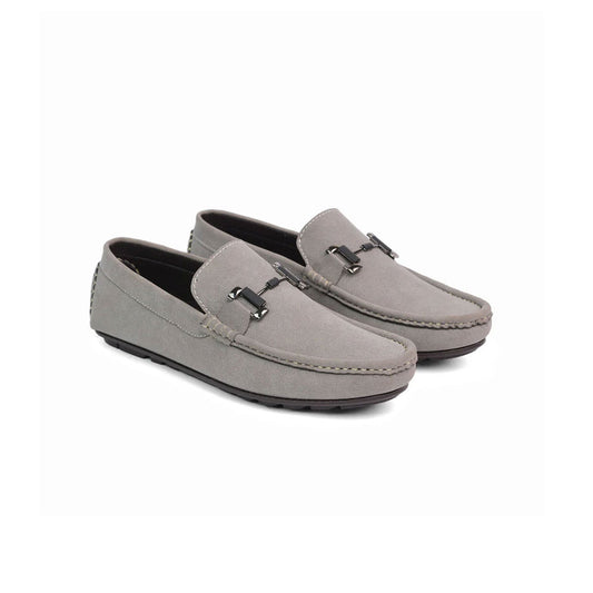 Grey Suede Buckle loafer - AY-099