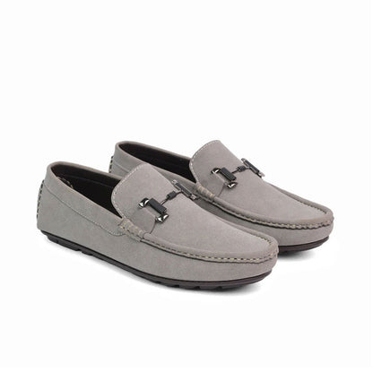 Grey Suede Buckle loafer - AY-099