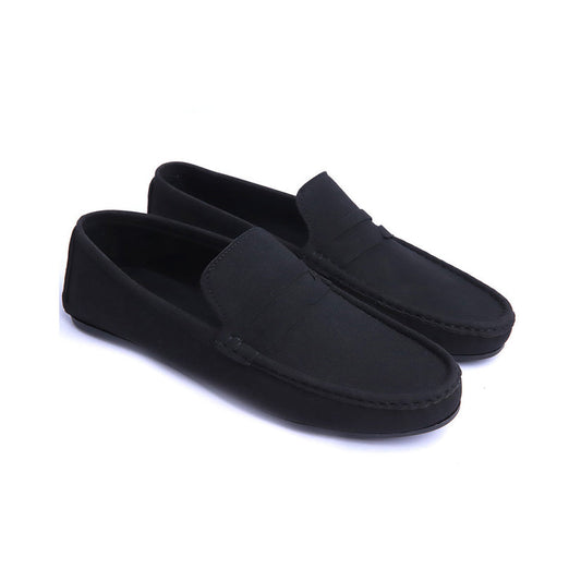 Black Casual Suede Loafers - AY-044