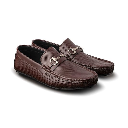 Brown Dotted Driving Moccasins - AY-010