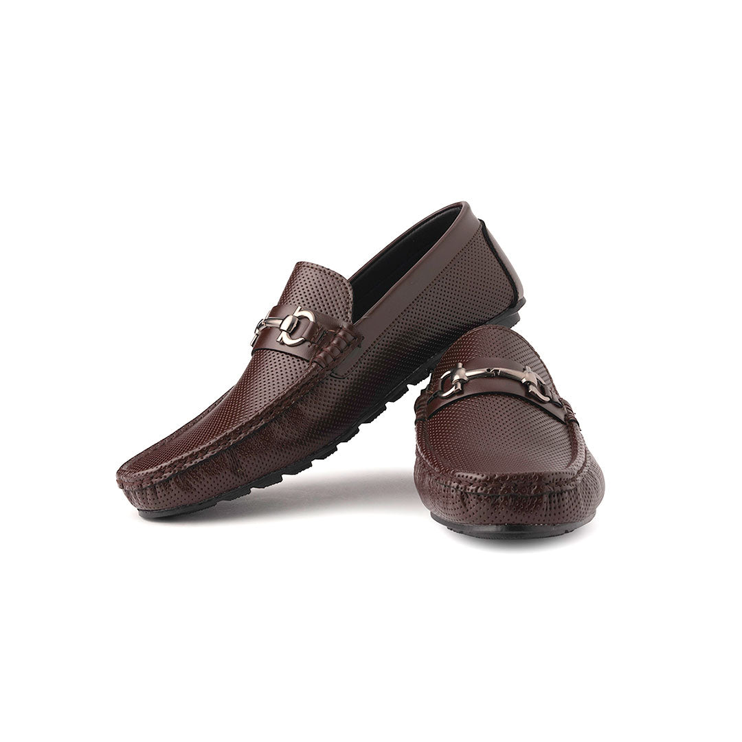 Brown Dotted Driving Moccasins - AY-010