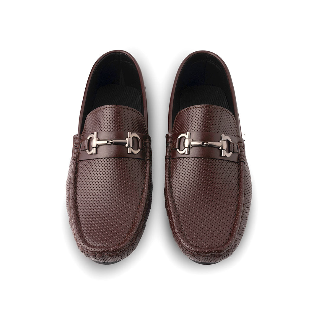 Brown Dotted Driving Moccasins - AY-010