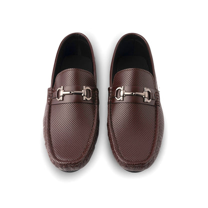 Brown Dotted Driving Moccasins - AY-010